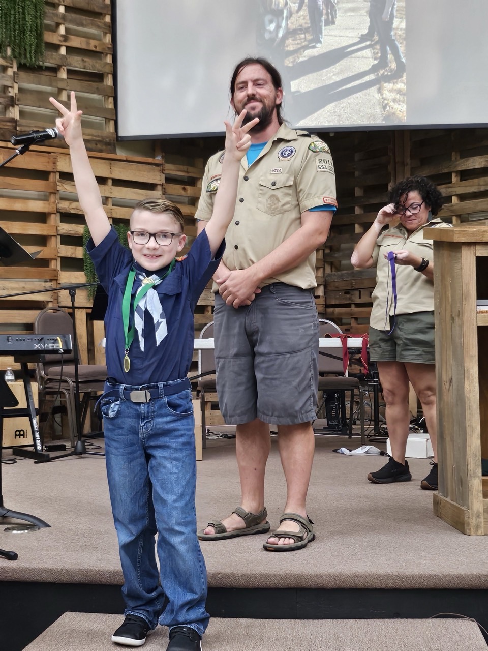 Pack 541 scouts at an activity